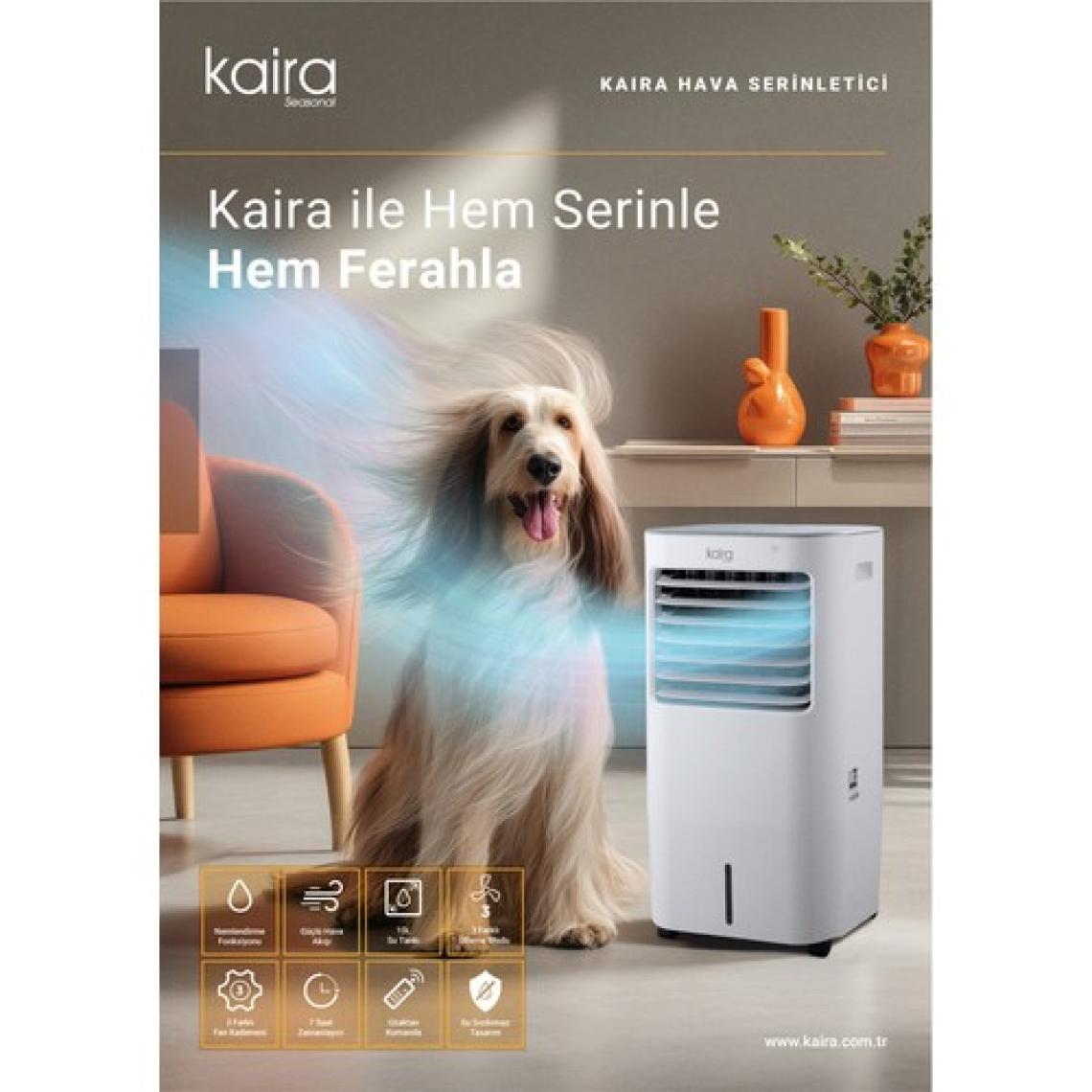Kaira Dacl10kb 10 Lt Sessiz Portatif Hava Serinletici Uzaktan Kumandalı Su Ve Buz Hazneli