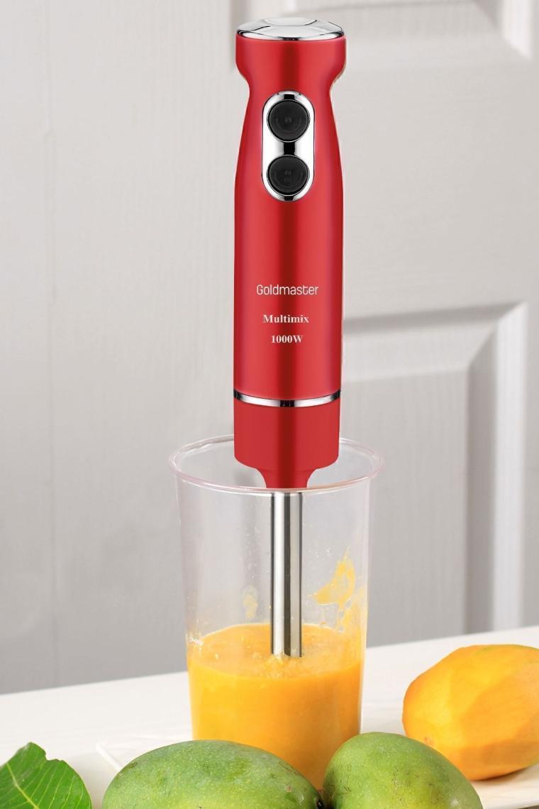Multimix Kırmızı 1000 Watt 4 Bıçaklı Paslanmaz Çelik Turbo Hız Ayarlı El Blender BY5212K