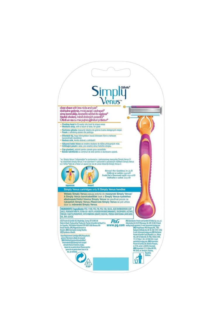 Gillette Venüs simply Venus3 Tıraş Makinesi 3 Yedek Tıraş Bıçağı