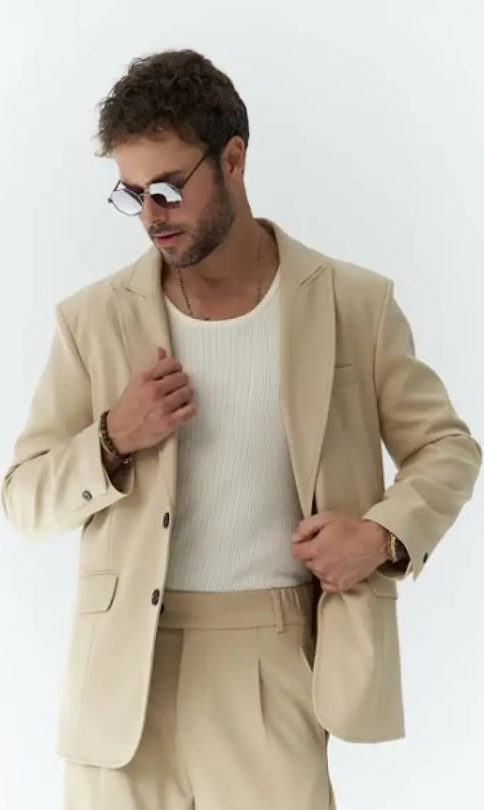 Mai Orlando Bej Erkek Ceket Pantolon Takım