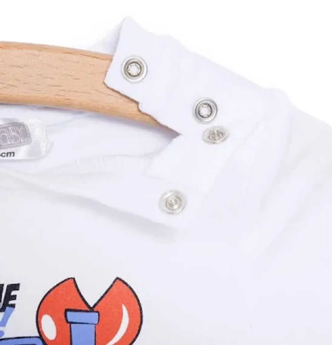 Hellobaby Erkek Bebek Basic Tişört-Şort 2li Takım Yengeç Desenli Bisiklet Yaka Reçme Paça Kısa Kol Beyaz
