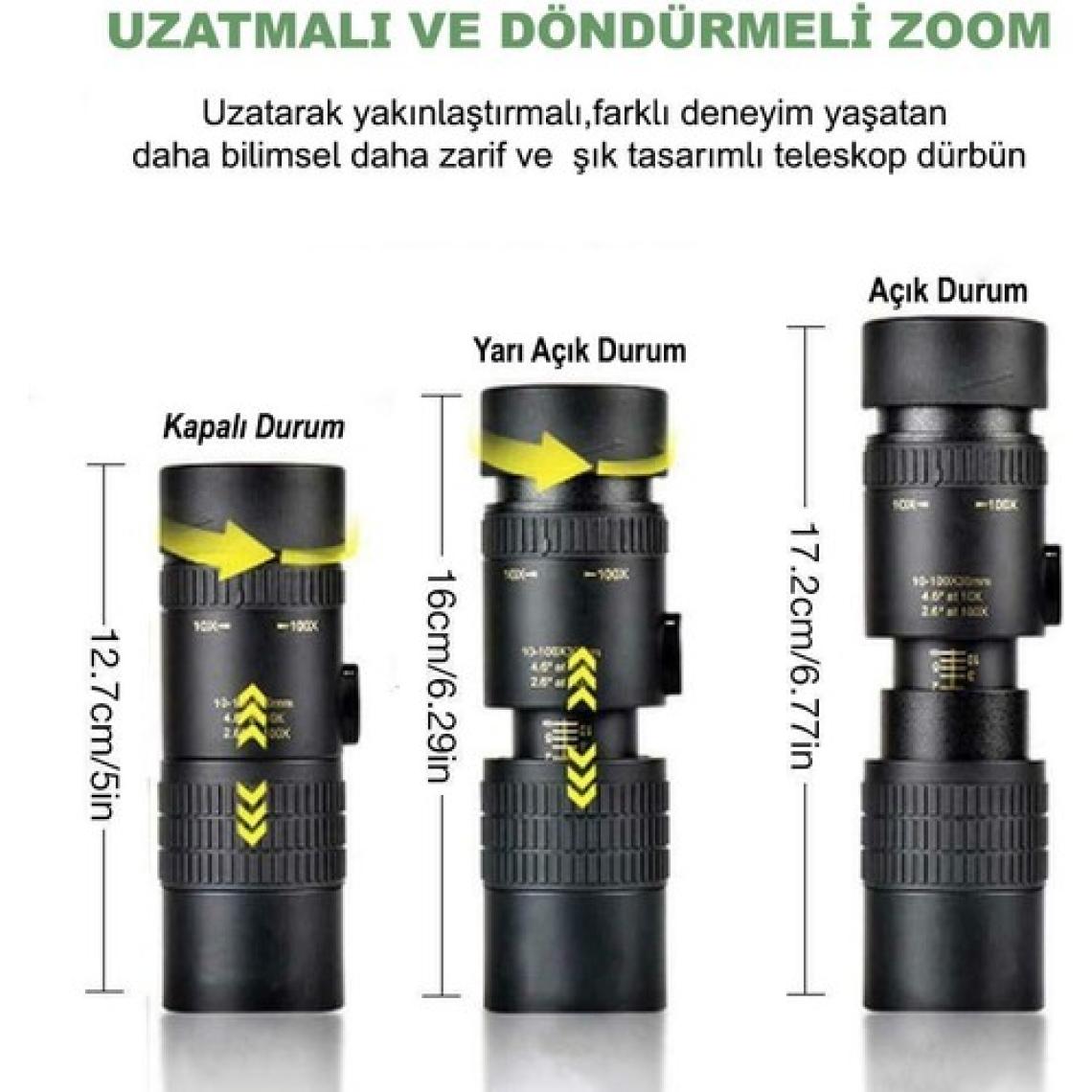 Dailytech 10-300X40 Zoom Monoküler Teleskop Dürbün Telefon Tutuculu