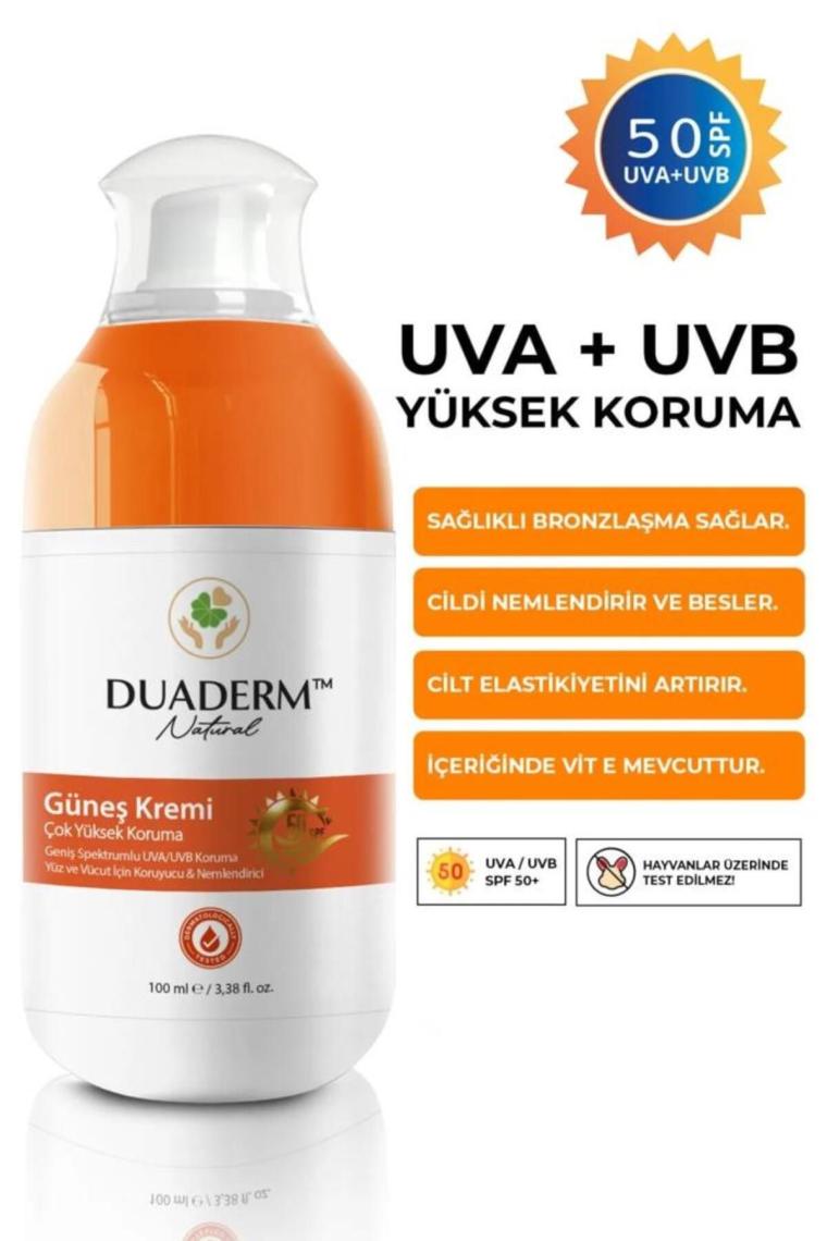 Nemlendirici Besleyici Yüz Ve Vücut Güneş Kremi 50spf (Vİ?TAMİ?N E UVA UVB) 100ml Tüp
