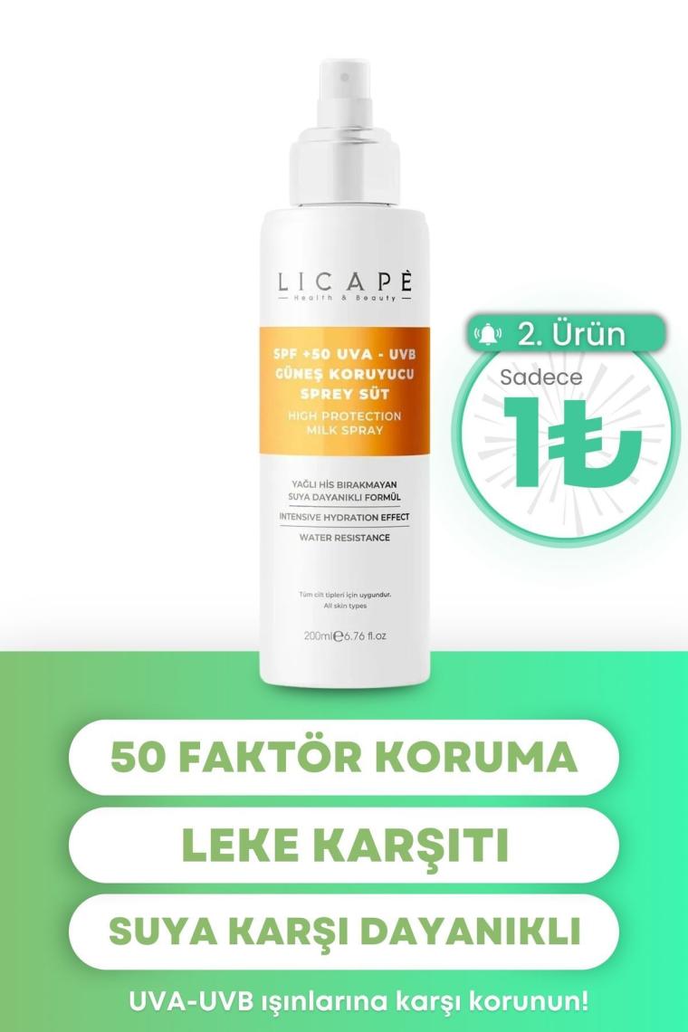 Spf 50 Faktör Uva - Uvb Güneş Koruyucu Sprey Süt 200ml