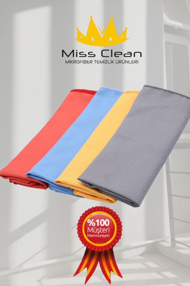 ( 4 Adet ) Cam Ve Ayna Bezi Mikrofiber Genel Temizlik Bezi Çok Renkli Kurulama Gerektirmez 40*60 Cm