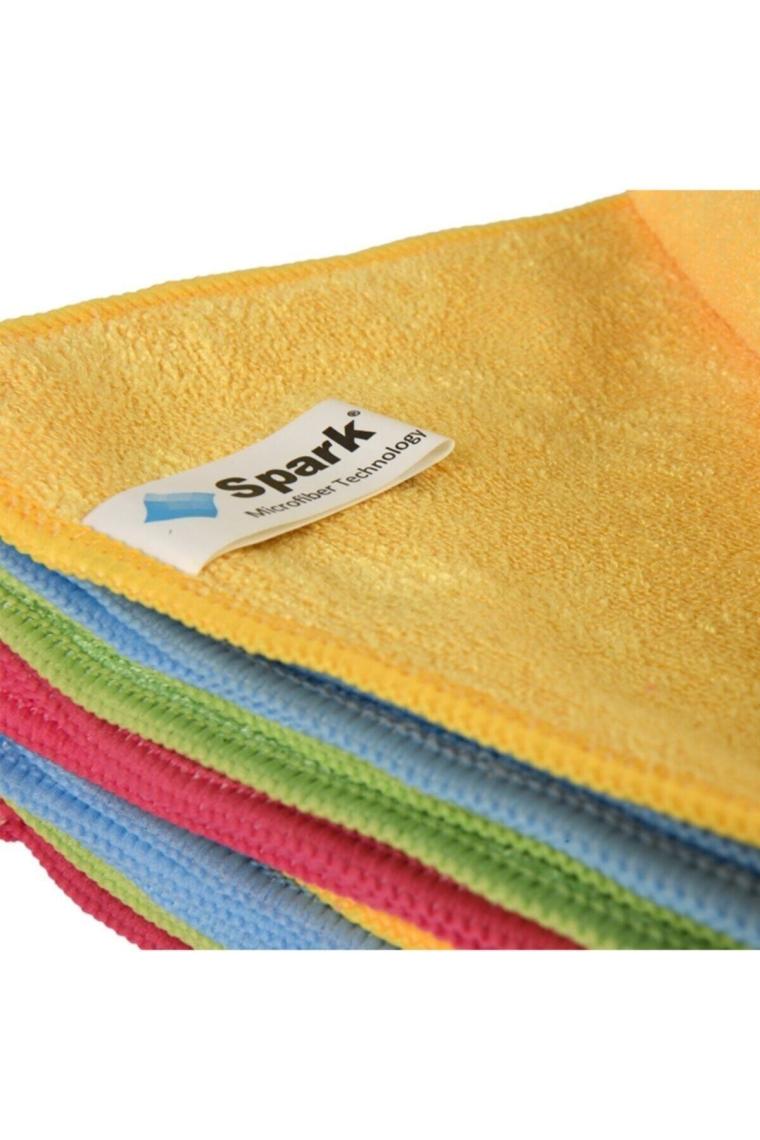Mikrofiber Kadife Dokulu Genel Temizlik Bezi Çok Renkli 4 Adet 40 X 40 Cm 60 G