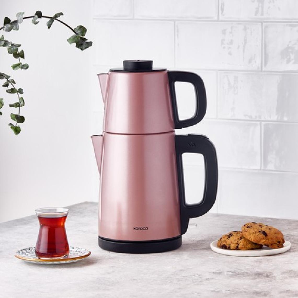 Karaca Tea Break Rosegold Inox Çelik Su Isıtıcı & Çay Makinesi
