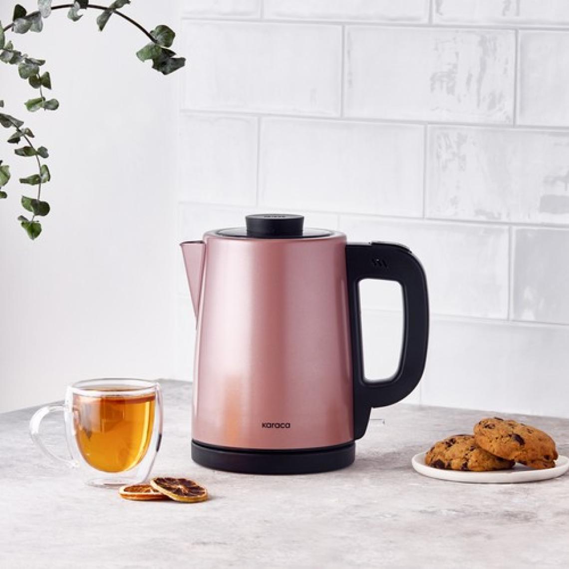 Karaca Tea Break Rosegold Inox Çelik Su Isıtıcı & Çay Makinesi