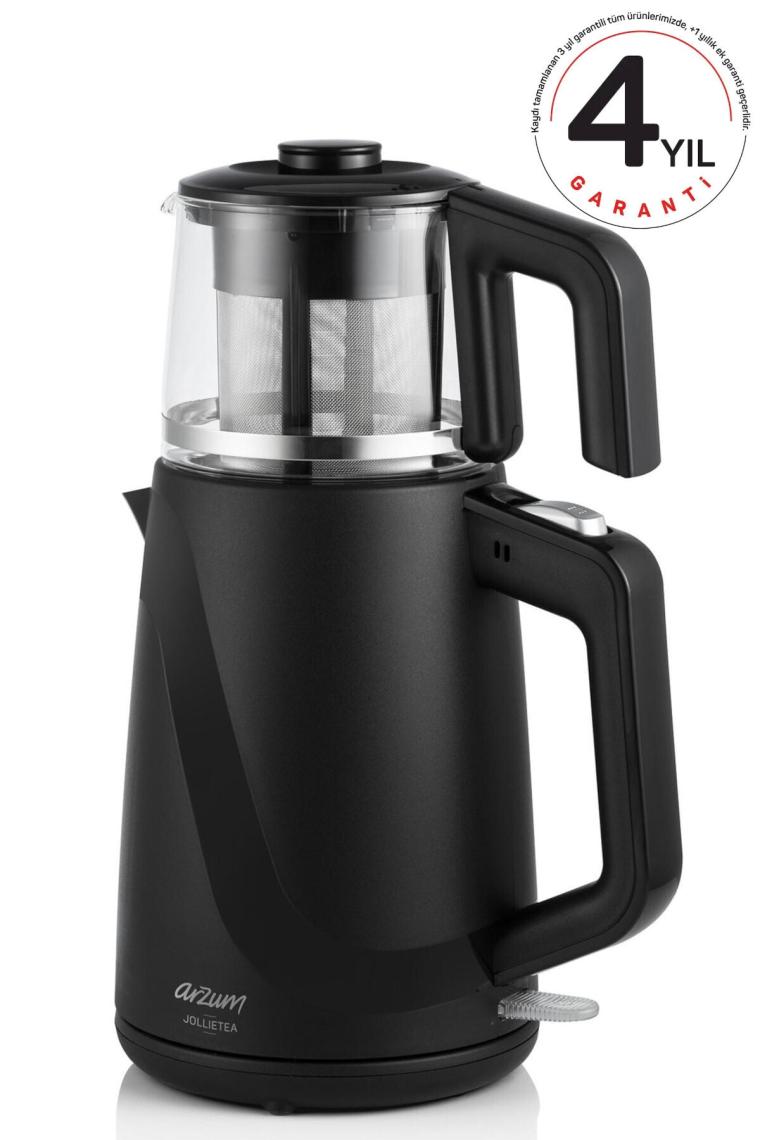 Arzum AR3062 Jollietea 1650 W Cam Demlikli Çay Makinesi Siyah