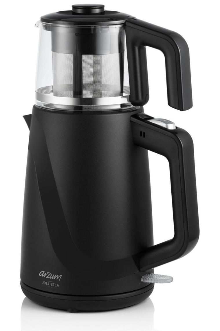 Arzum AR3062 Jollietea 1650 W Cam Demlikli Çay Makinesi Siyah