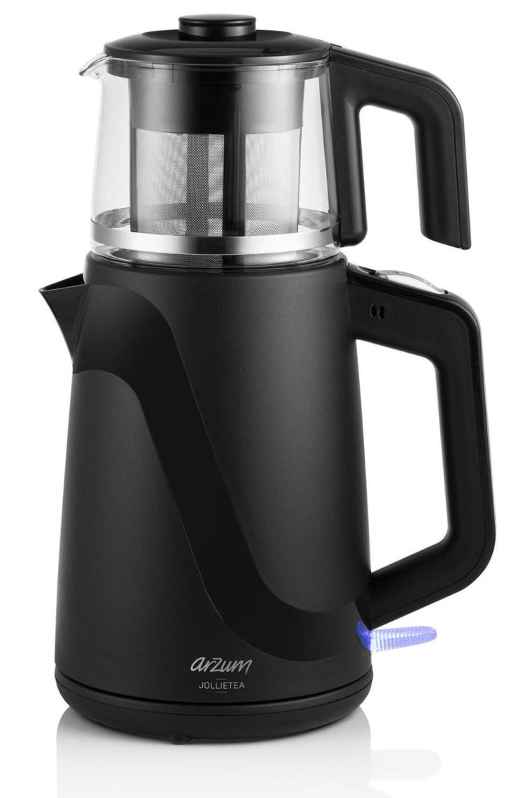 Arzum AR3062 Jollietea 1650 W Cam Demlikli Çay Makinesi Siyah