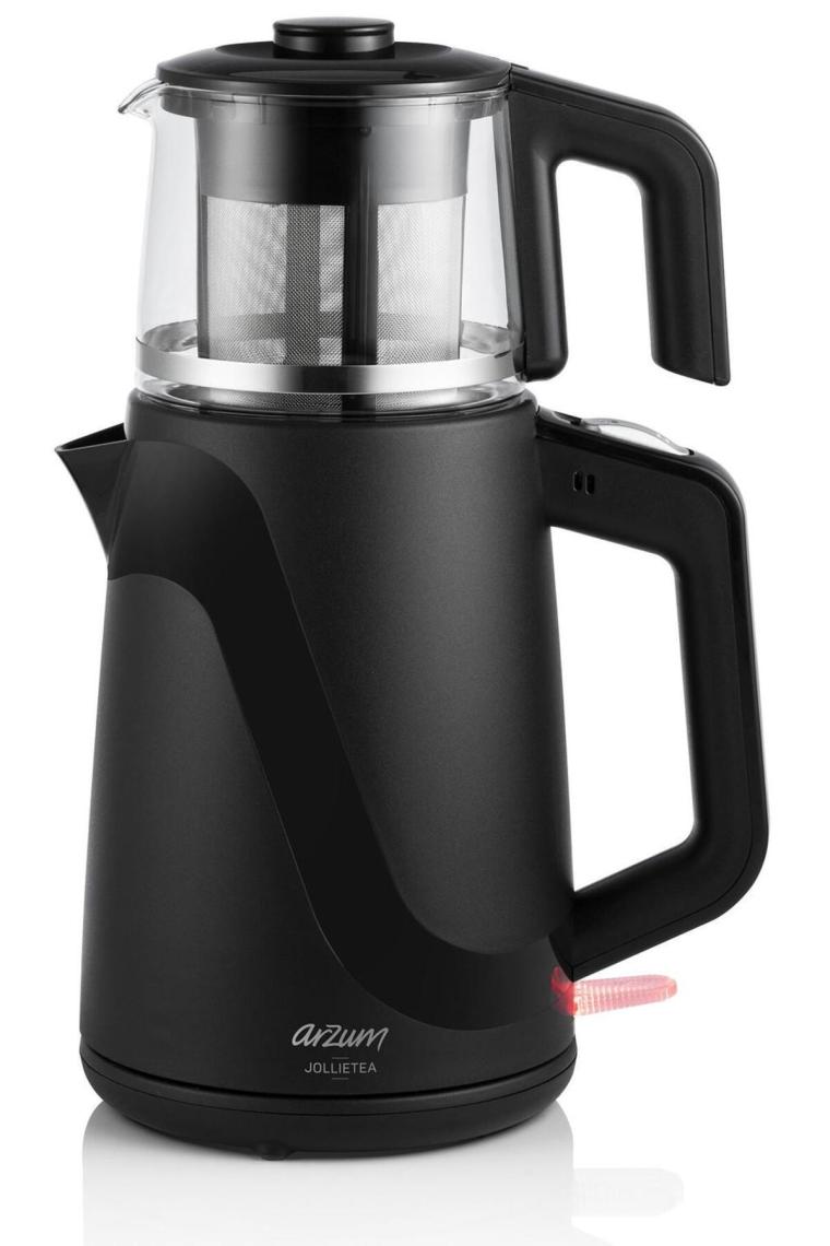 Arzum AR3062 Jollietea 1650 W Cam Demlikli Çay Makinesi Siyah