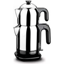 Korkmaz A369 Demtez Inox Siyah 1600 W Çelik Çay Makinesi