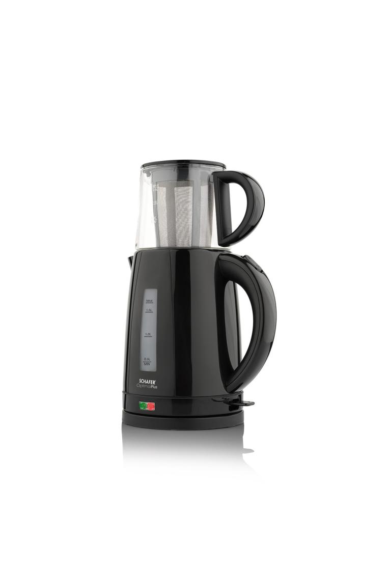 Schafer Optimal Siyah 1800 W Cam Demlikli Çay Makinesi