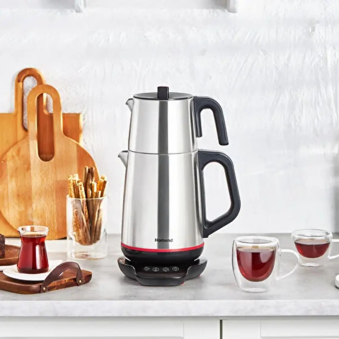 Homend 1708 Royaltea Paslanmaz Çelik Konuşan Çay Makinesi