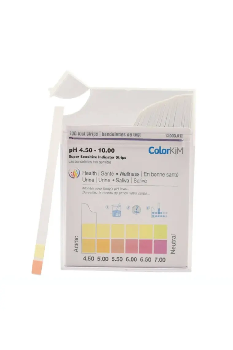 Colorkim Ph 4,5-10 Ölçer Test Kağıtları + Turnisol Ph Test Kiti Çubukları Kutu Içerisinde Ölçüm Çubuğu 100'lü