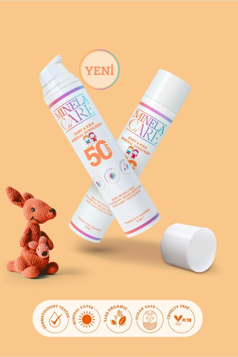 Organik Mineral Filtreli Yüksek Korumalı Bebek Ve Çocuk Güneş Kremi Spf 50 110gr