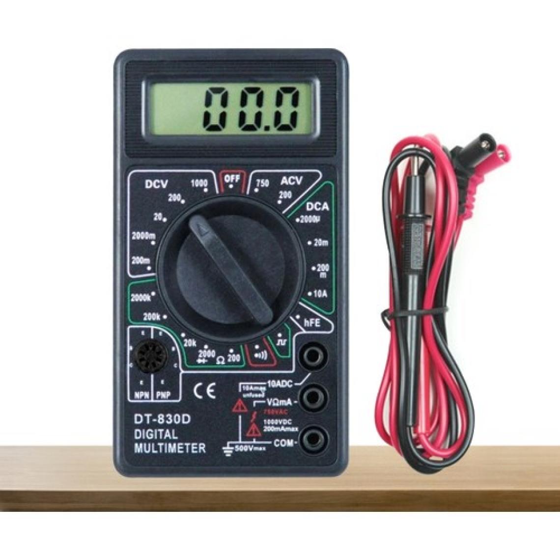 Elektromall DT-830D Dijital Ölçü Aleti Multımetre Siyah