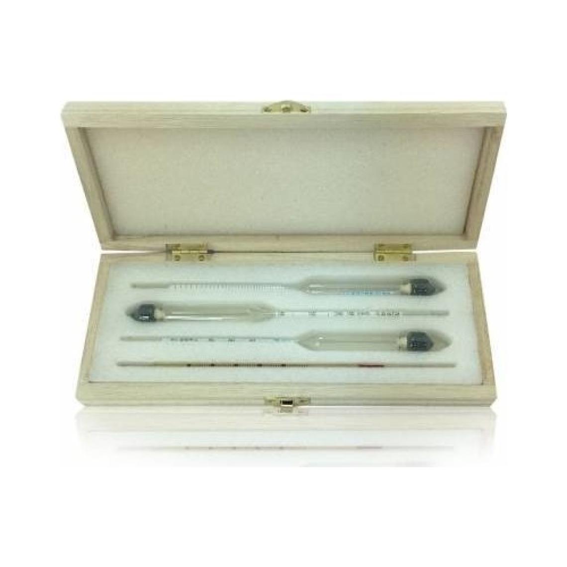 Metus Alkolmetre 3'lü Set 0-40-70-100 Ahşap Kutulu