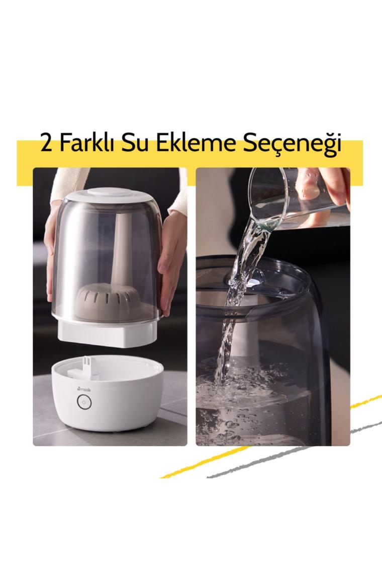 F60w Deerma Dijital Üstten Dolum Ultrasonik Soğuk Hava Nemlendirici Gri
