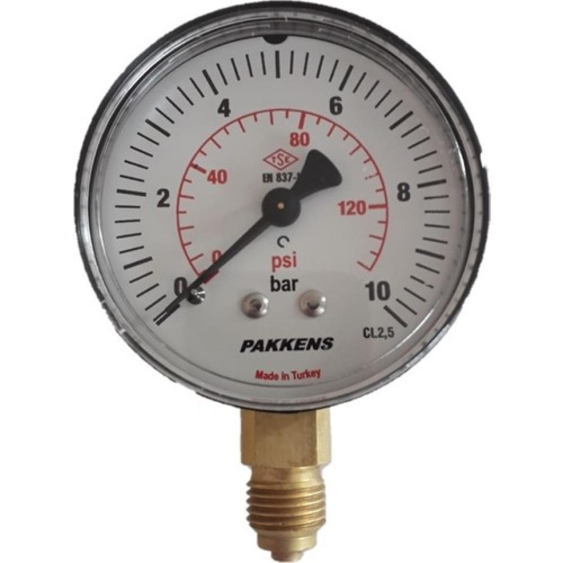 Pakkens 63 Mm Manometre 0-10 Bar