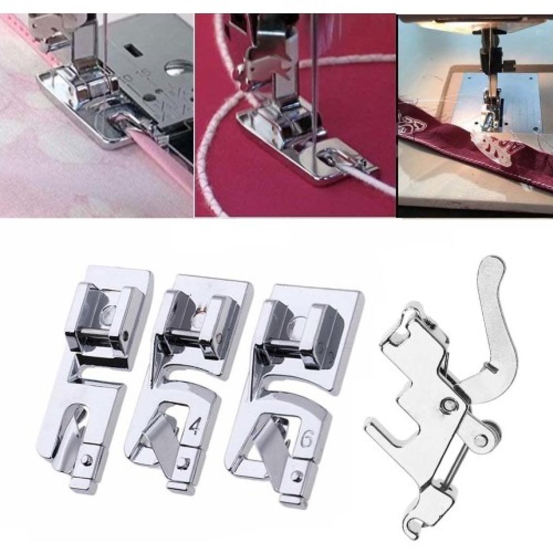 Aile Dikiş Makinası Alçak Tutuculu Kıvırma Ayak Seti 2mm 4mm 6mm