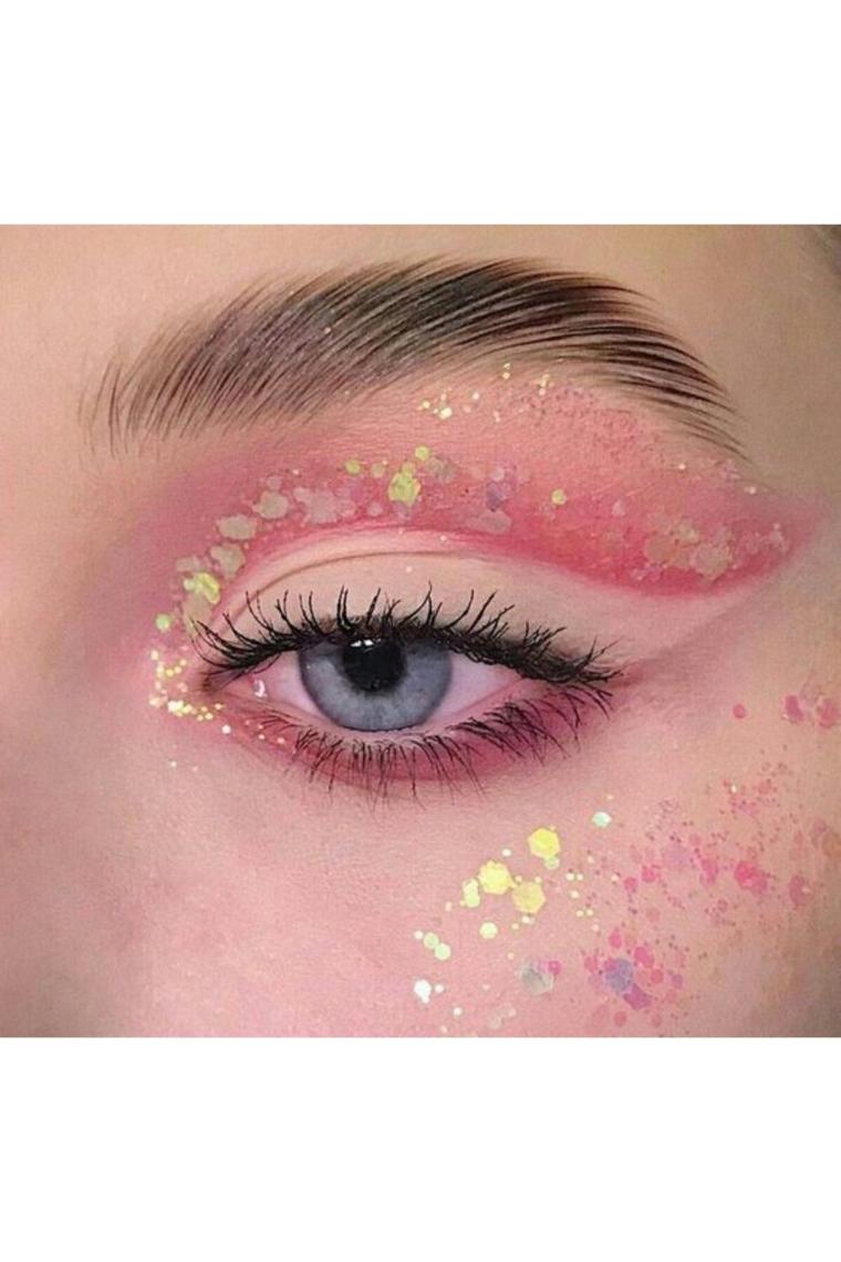 Pink Bubble Göz Simi, Yüz Ve Vücut Parıltısı, Party Glitter Makyaj Simi 5 ml