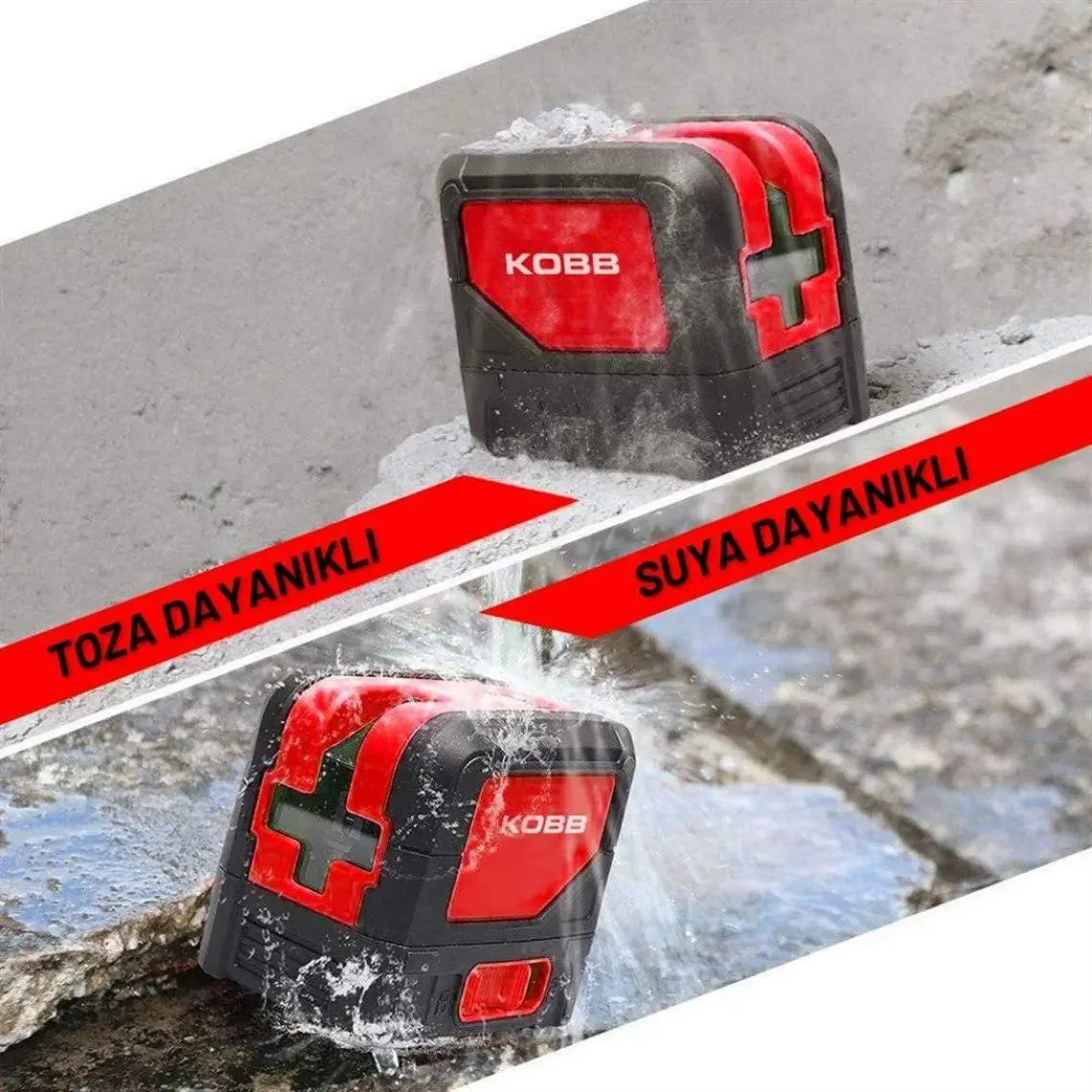 Kobb KBL92GTP 30 Metre Profesyonel Yatay ve Dikey Otomatik Hizalamalı Yeşil Çapraz Çizgi Lazer, 2 Noktalı Şakül Lazer Distomat + Mini Tripod + Tripod