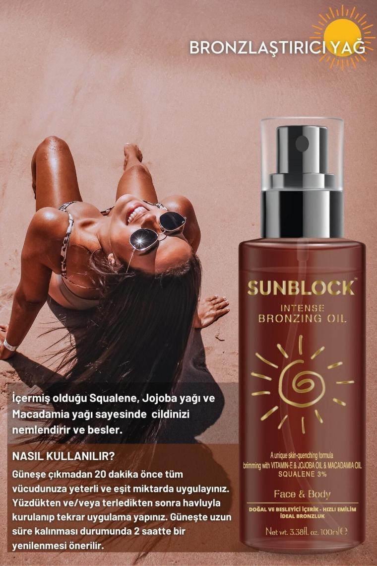 SunBlock Nemlendirici ve Bronzlaştırıcı Yağ 100 ml