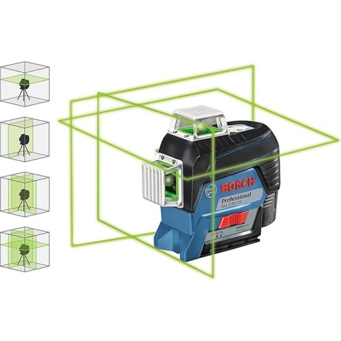 Bosch GLL 3-80 C + BM1 + 12 V Akü Çizgili Hizalama Lazeri