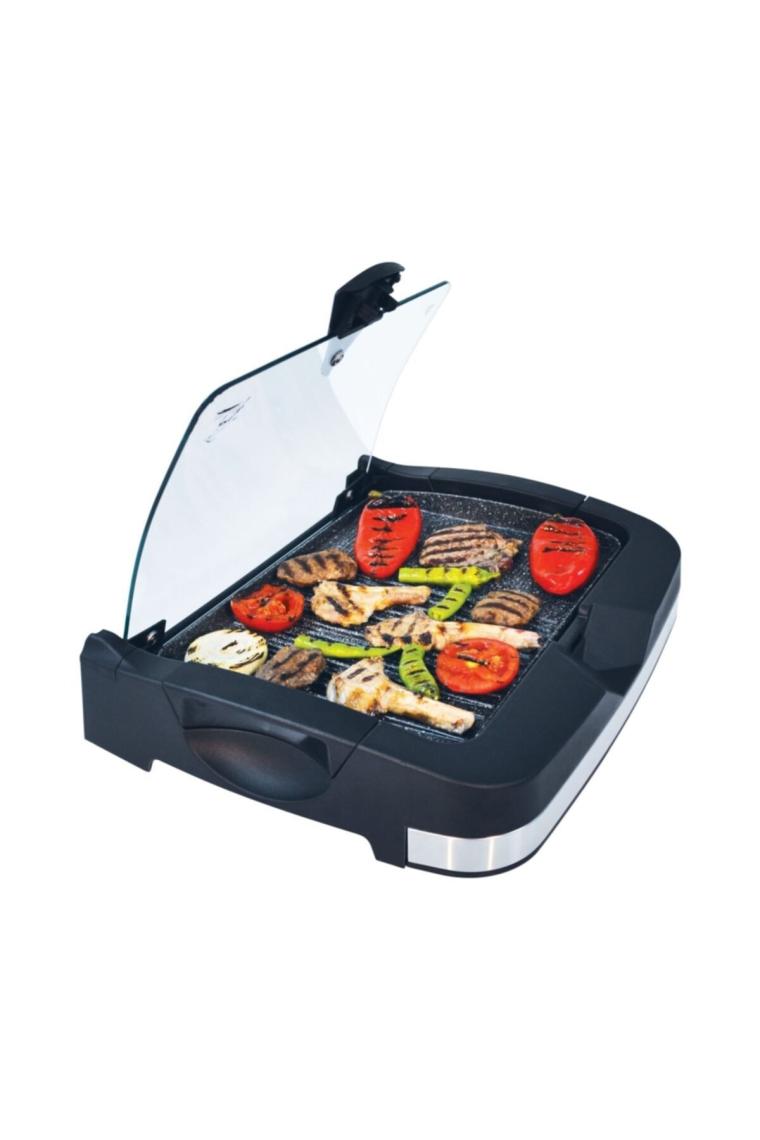 Gazzella BRB 3000 Barbecue 2400 W Granit Cam Kapaklı Sehpalı Izgara