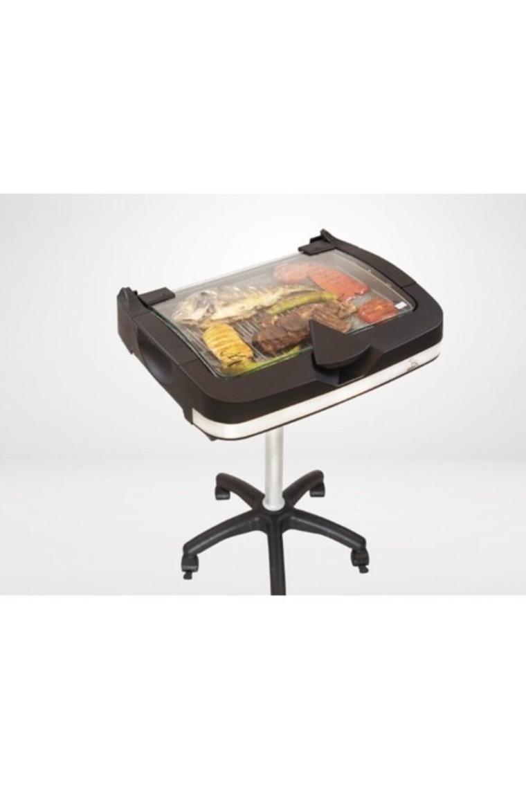 Gazzella BRB 3000 Barbecue 2400 W Granit Cam Kapaklı Sehpalı Izgara
