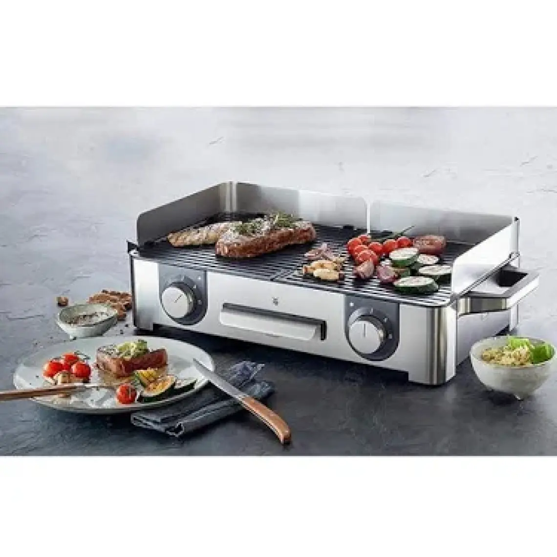 WMF Lono Master Grill Çelik 2 Bölmeli Elektrikli Izgara 2400 W