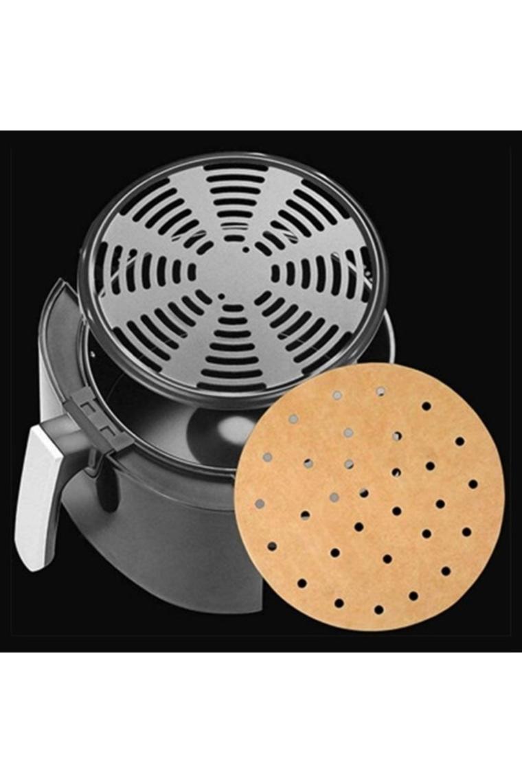 5DM 50 Adet Air Fryer Pişirme Kağıdı Tek Kullanımlık Hava Fritöz Yapışmaz Yağlı Kağıt Delikli Model