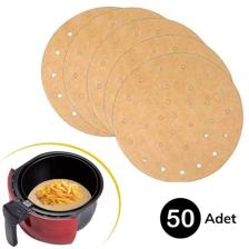 5DM 50 Adet Air Fryer Pişirme Kağıdı Tek Kullanımlık Hava Fritöz Yapışmaz Yağlı Kağıt Delikli Model