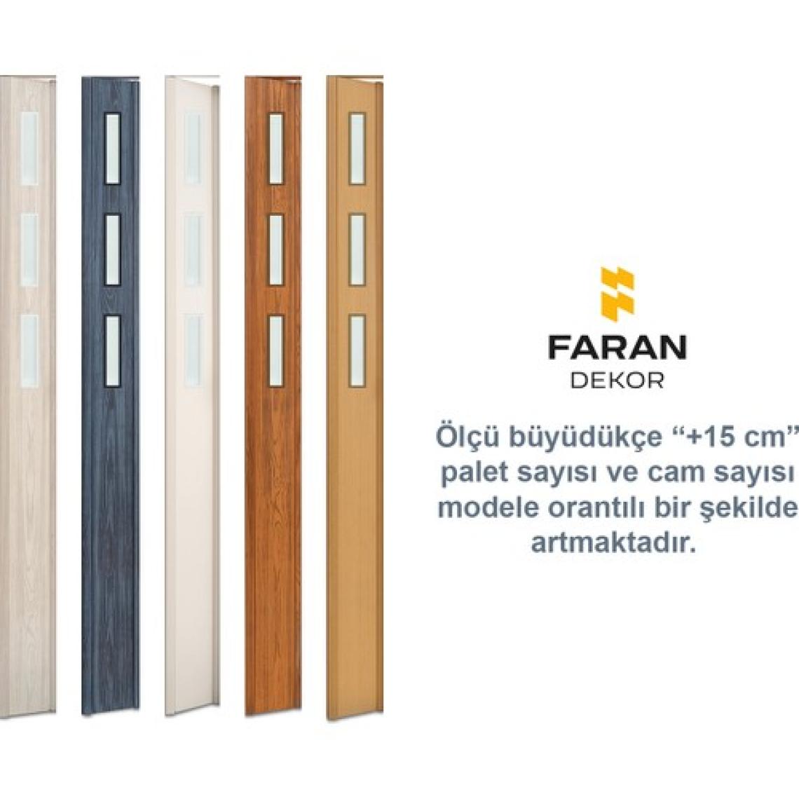 Faran Dekorasyon 130 x 215 Beyaz Renk Camlı Pvc Akordiyon Kapı - Frnakmodel-1-93