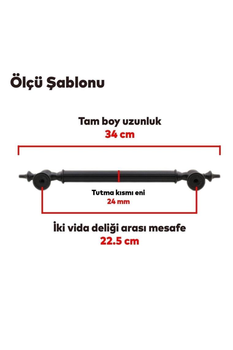 Çukurca Sürgülü Kapı Çekme Kolu Tutma Kulpu Kulbu Çelik Dış Kapı Tutamağı Kol Mat Siyah 22.5 Cm