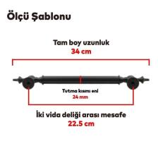 Çukurca Sürgülü Kapı Çekme Kolu Tutma Kulpu Kulbu Çelik Dış Kapı Tutamağı Kol Mat Siyah 22.5 Cm