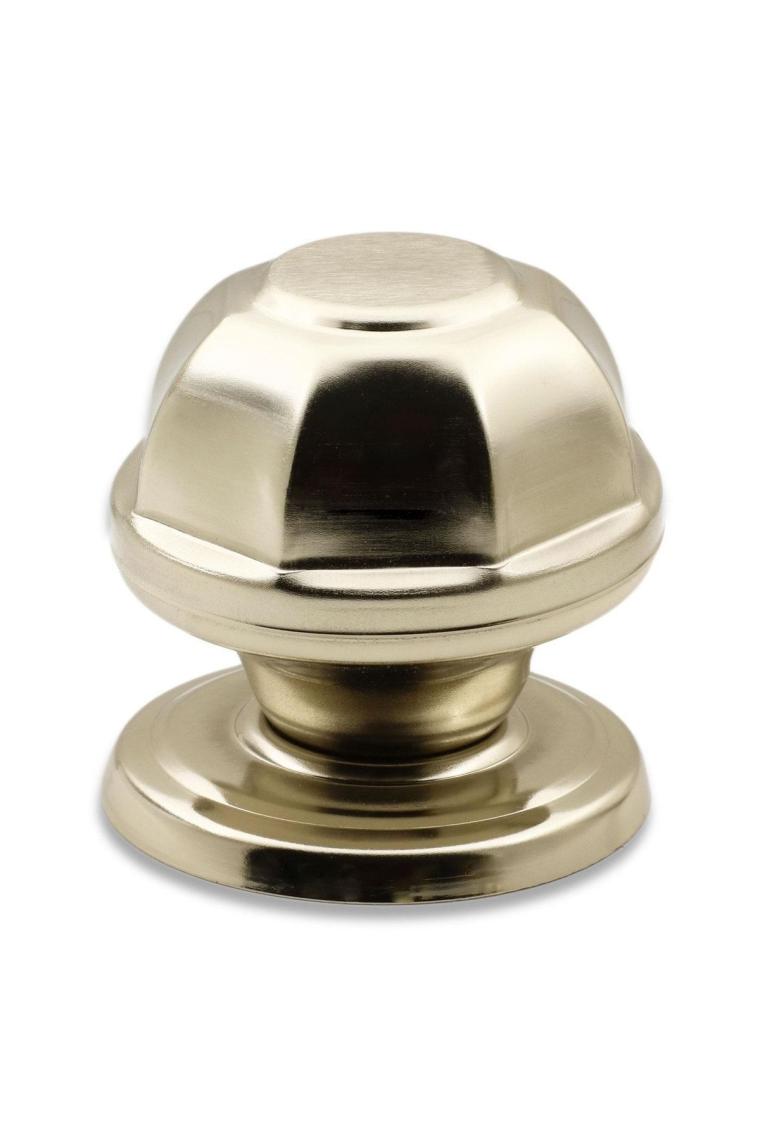 Sekizgen Niken Saten Kapı Tokmağı Topuzu Kolu Metal Tokmak Kapı Babası