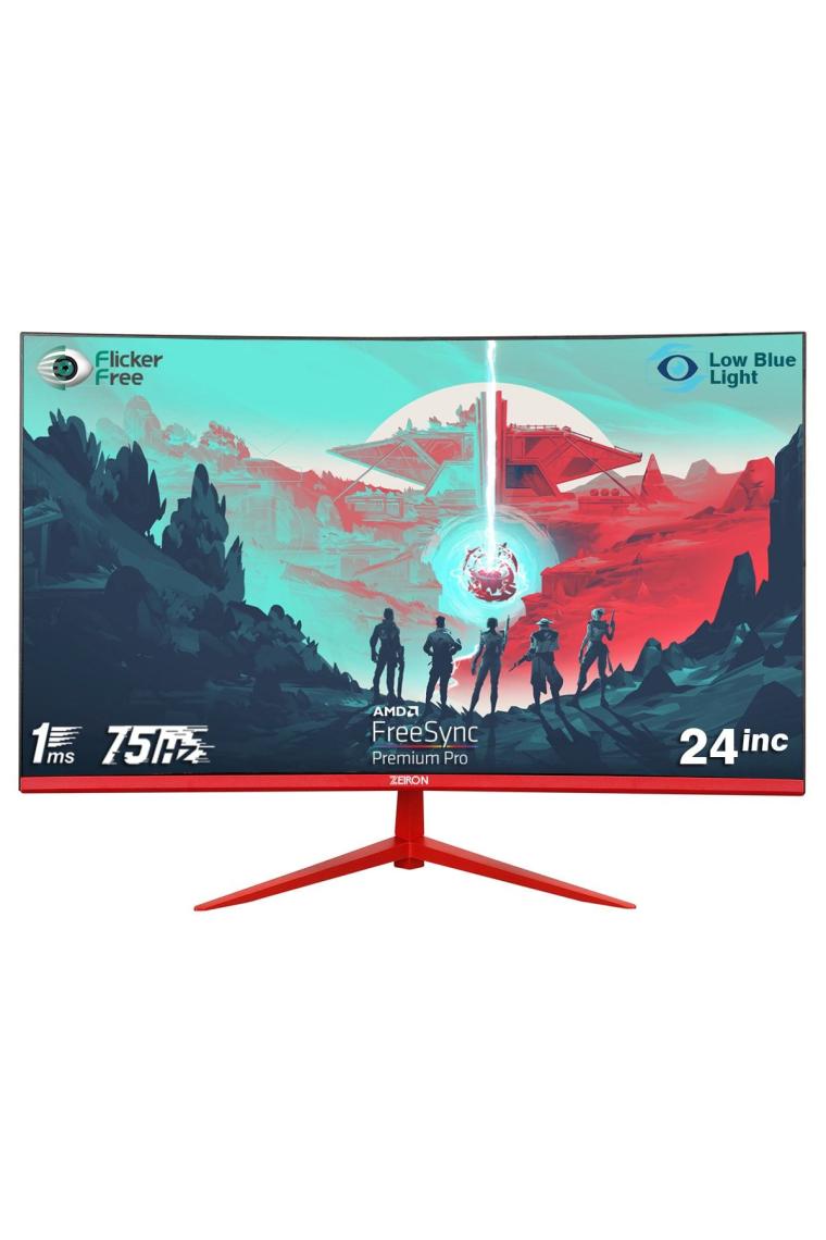 ZM-575 24" 75Hz 1MS Csot VA Full HD Çerçevesiz Curved Gaming Oyuncu Monitörü