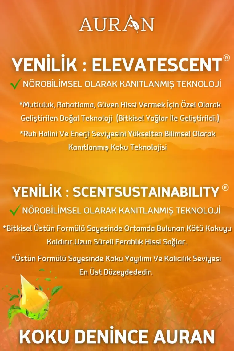 Auran Amber Saf Esansiyel Uçucu Yağ Buhurdanlık Yağı Difüzör Esansı Aromaterapi Ortam Koku Yağı 10ml