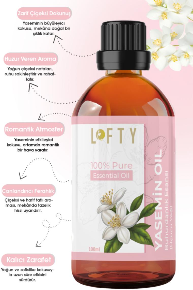 Lofty Yasemin Uçucu Yağ Buhurdanlık Esansı Oda Kokusu Uçucu Esansiyel Yağ Buhur Yağı 100ML