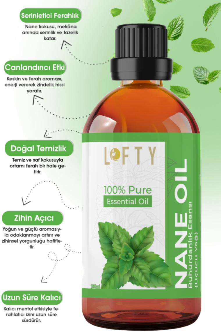 Lofty Nane Uçucu Yağ Buhurdanlık Esansı Oda Kokusu Uçucu Esansiyel Yağ Buhur Yağı 100ML