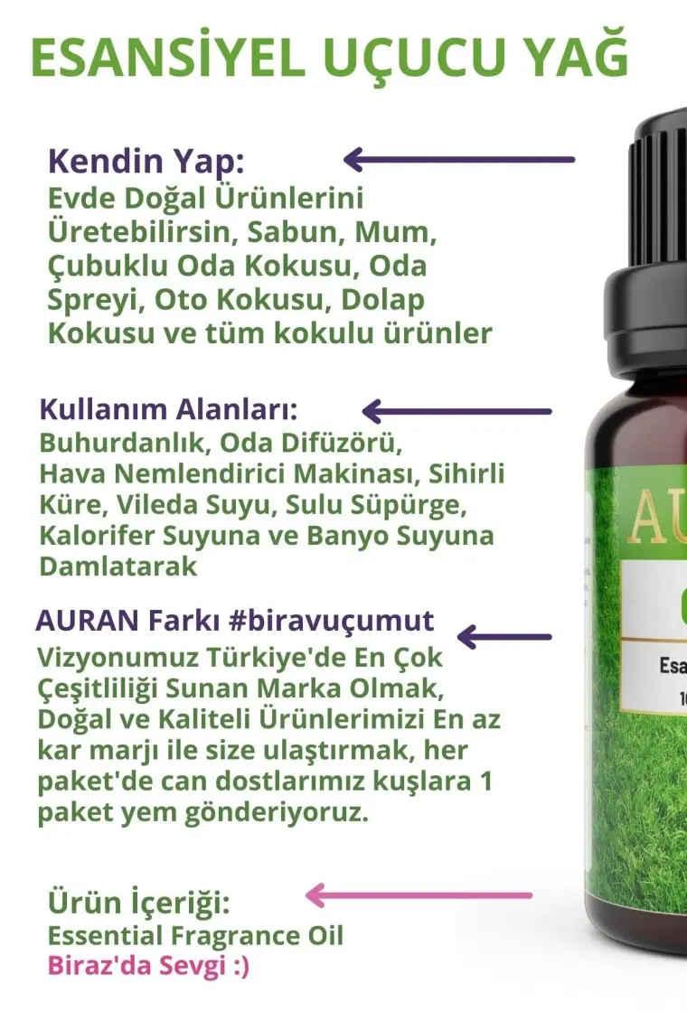Auran Okyanus Esansiyel Uçucu Koku Yağı Buhurdanlık Yağı Difüzör Esansı Hobi Esans Ortam Oda Kokusu 10ml