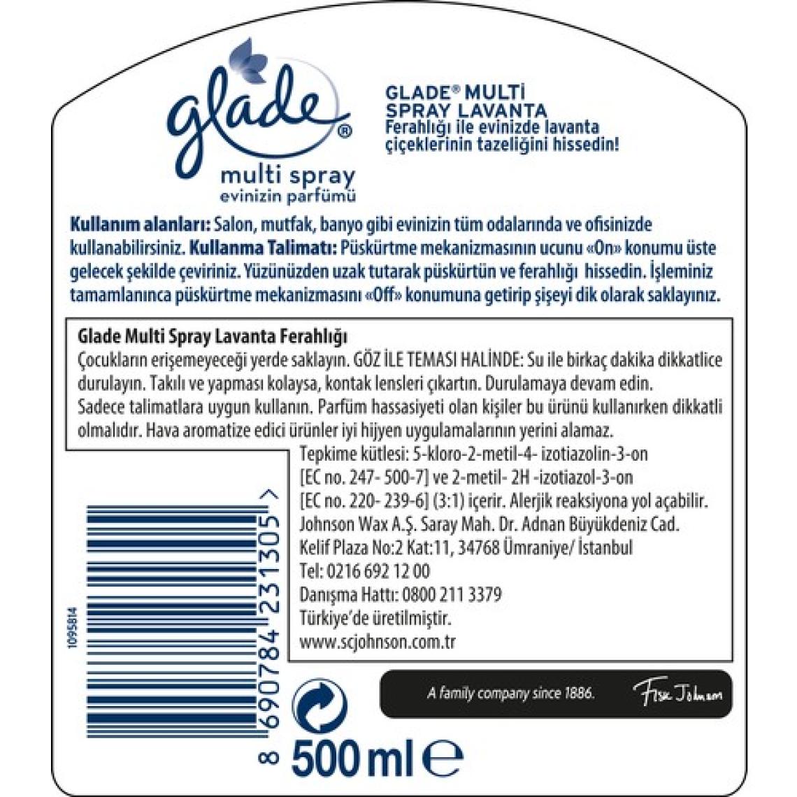 Glade Multi Sprey Lavanta 500 ml
