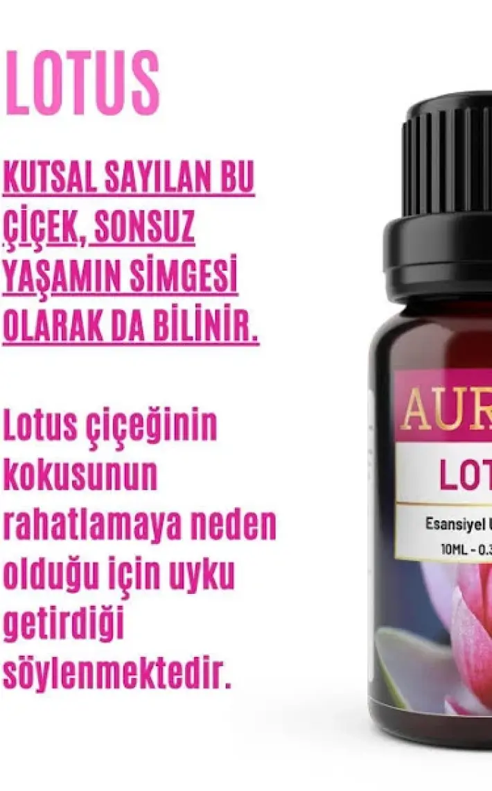 Auran Lotus Esansiyel Uçucu Koku Yağı Buhurdanlık Yağı Difüzör Esansı Hobi Esans Ortam Oda Kokusu 10ml