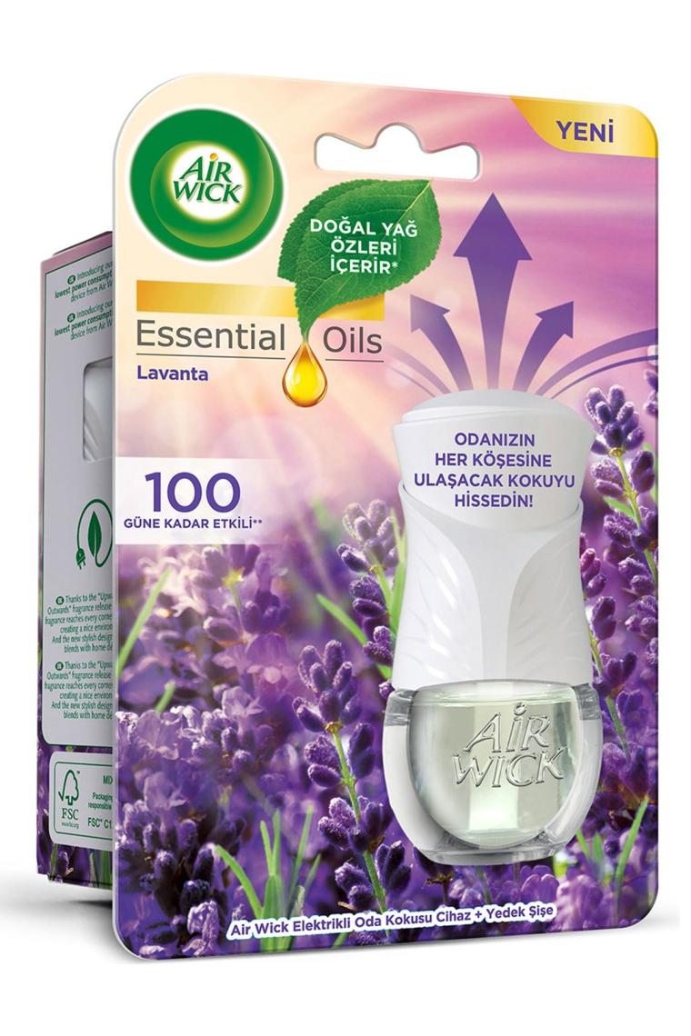 Elektrikli Oda Kokusu Kit Lavanta Cihaz + Yedek Şişe - Esansiyel Yağlar İçerir*