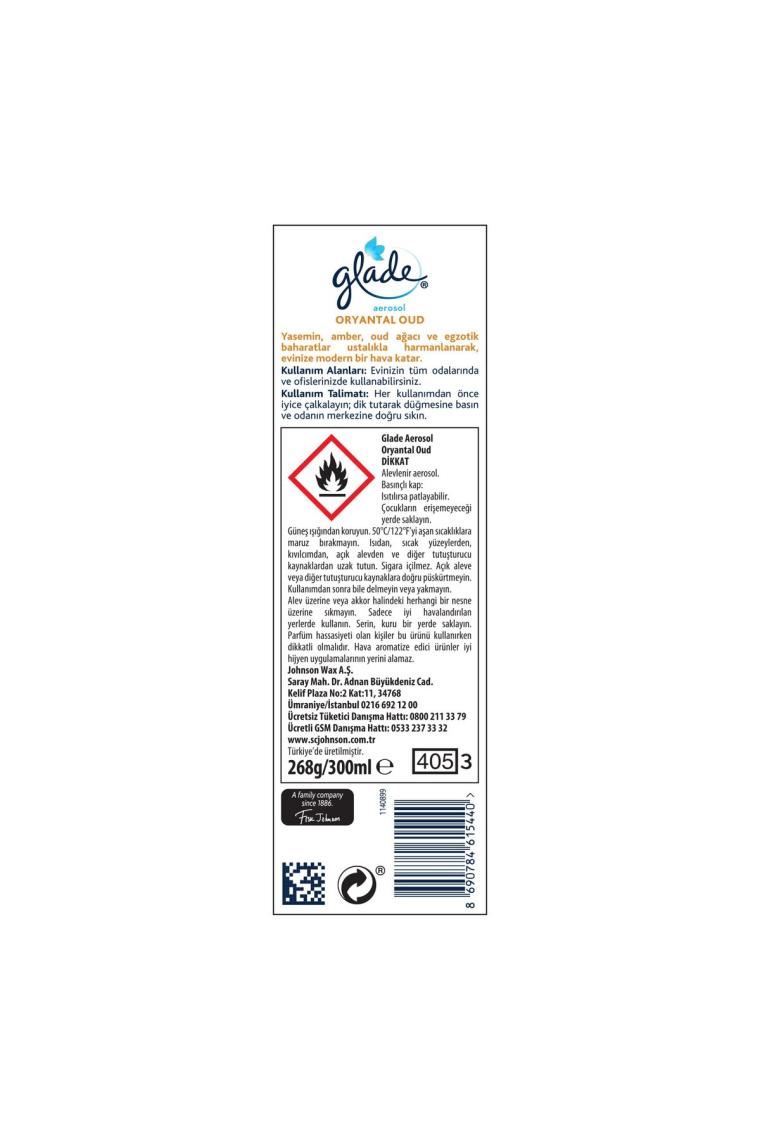 Glade Aerosol Oryantal Oud 300 ml Oda Kokusu