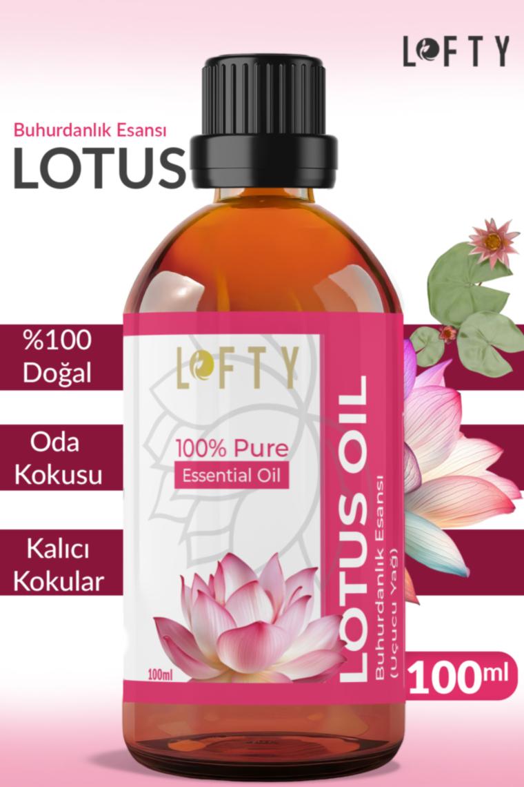 Lofty Lotus Çiçeği Uçucu Yağ Buhurdanlık Esansı Oda Kokusu Uçucu Esansiyel Yağ Buhur Yağı 100ML
