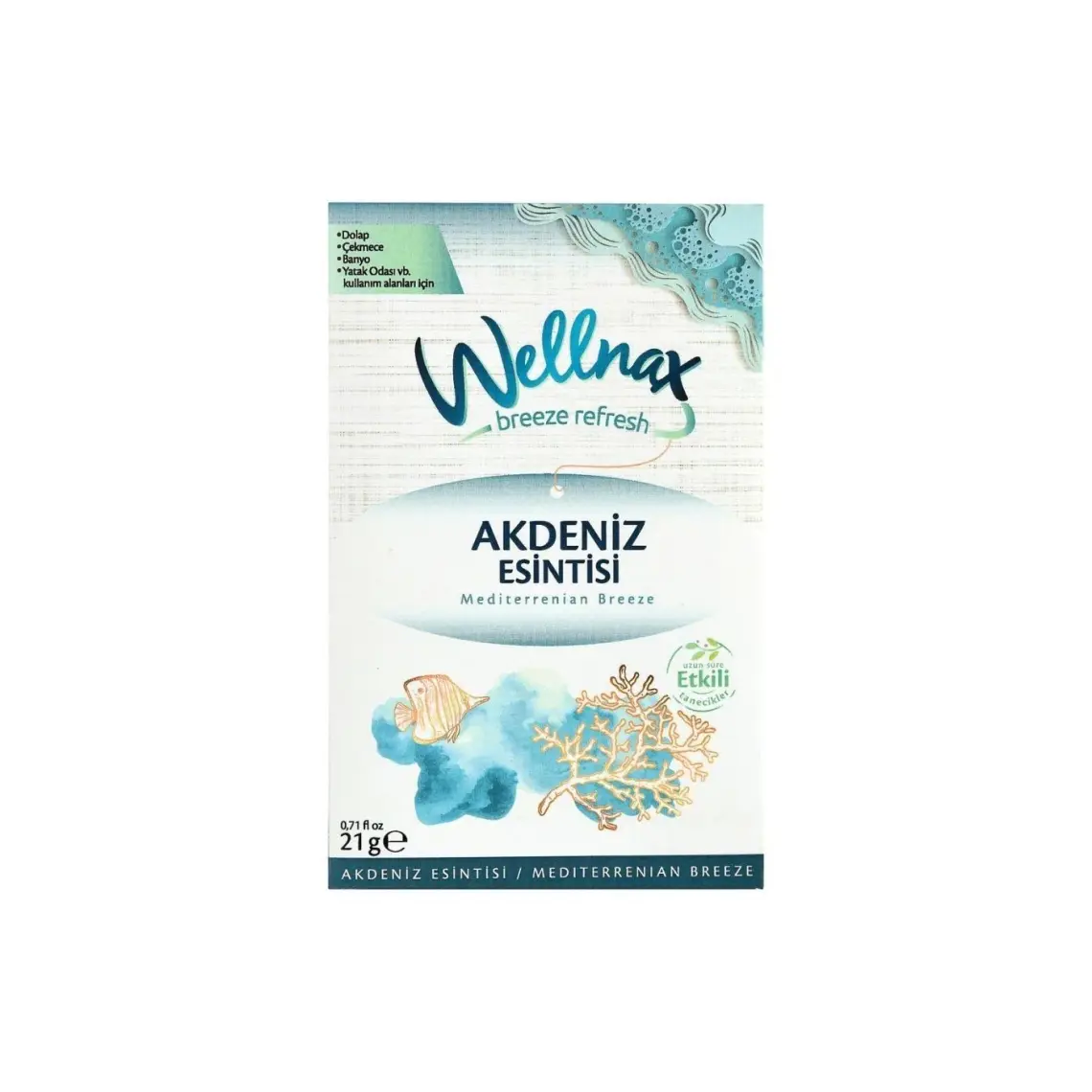 Wellnax Breeze Refresh Dolap ve Çekmece Kokusu Akdeniz Esintisi Kesesi X1
